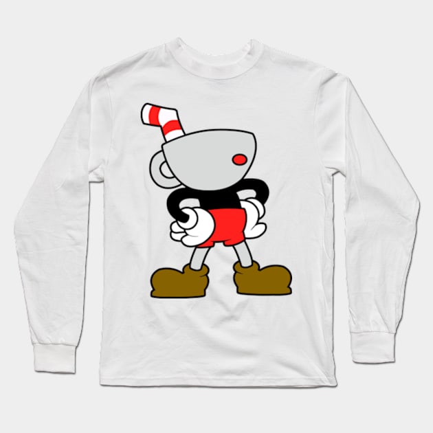 Cuphead Minimalist Long Sleeve T-Shirt by LuisP96